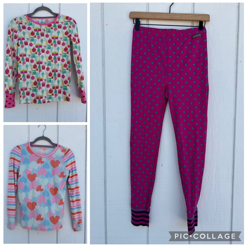 Matilda Jane Pajama Bundle, Hearts, Christmas, Holidays, Polka Dot, Sz 14‎